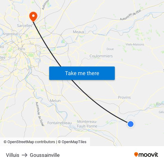 Villuis to Goussainville map