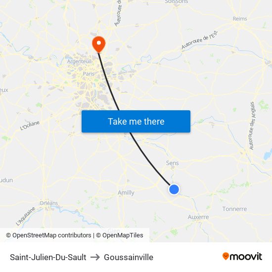 Saint-Julien-Du-Sault to Goussainville map