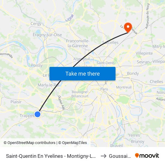 Saint-Quentin En Yvelines - Montigny-Le-Bretonneux to Goussainville map
