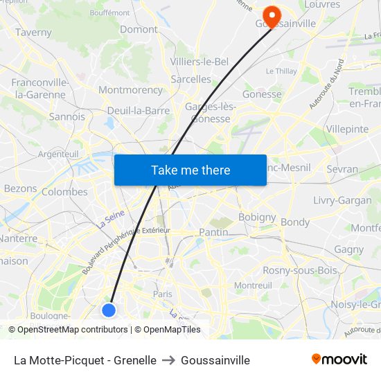 La Motte-Picquet - Grenelle to Goussainville map