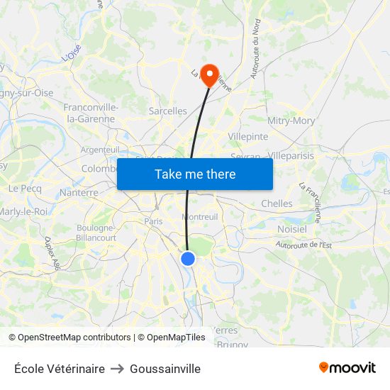 École Vétérinaire to Goussainville map