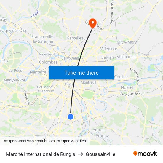 Marché International de Rungis to Goussainville map
