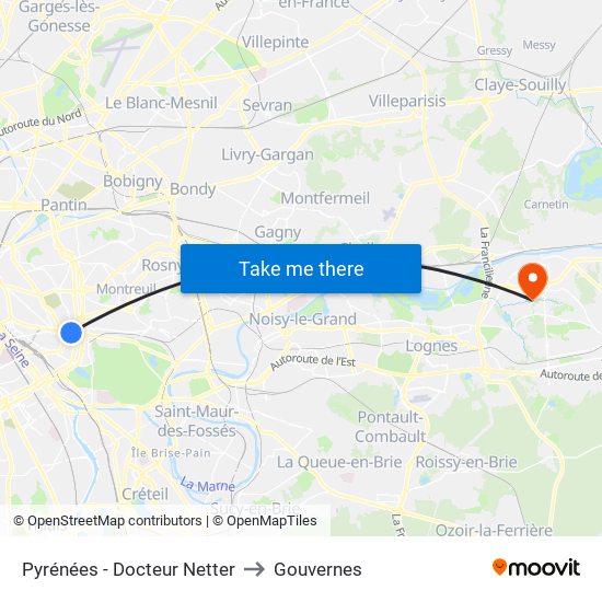 Pyrénées - Docteur Netter to Gouvernes map