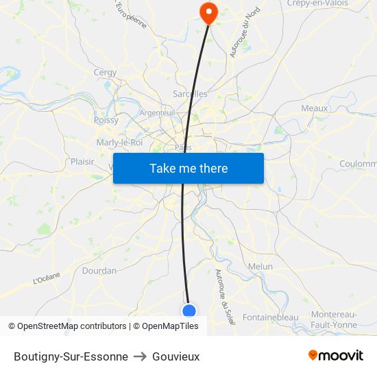 Boutigny-Sur-Essonne to Gouvieux map