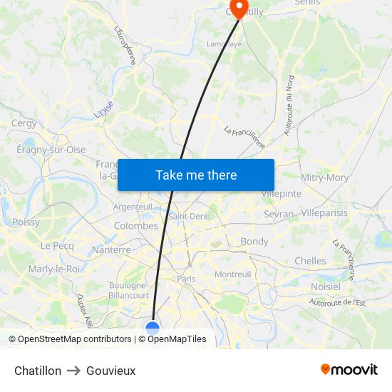 Chatillon to Gouvieux map