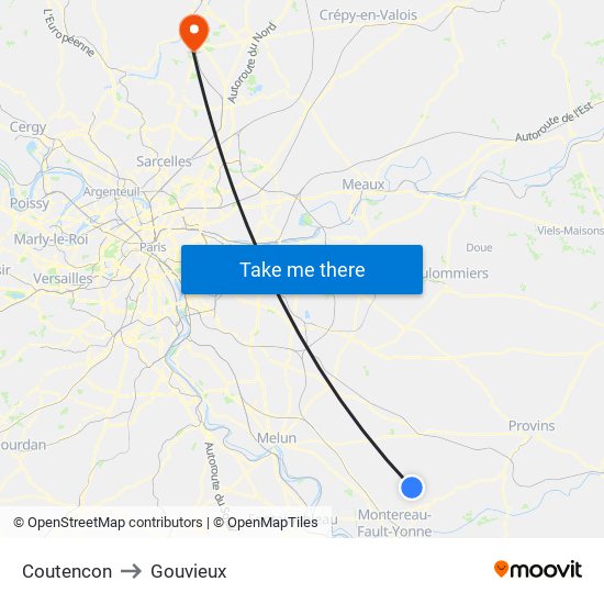Coutencon to Gouvieux map