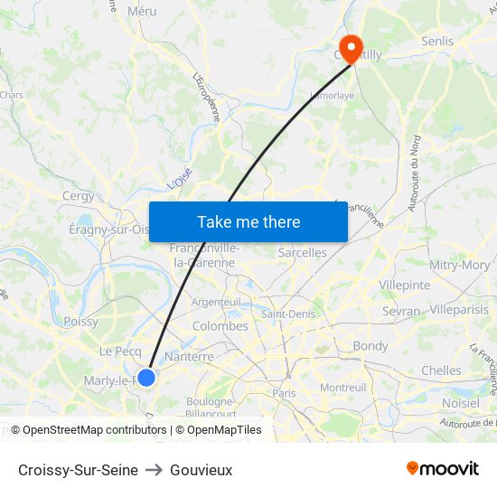 Croissy-Sur-Seine to Gouvieux map