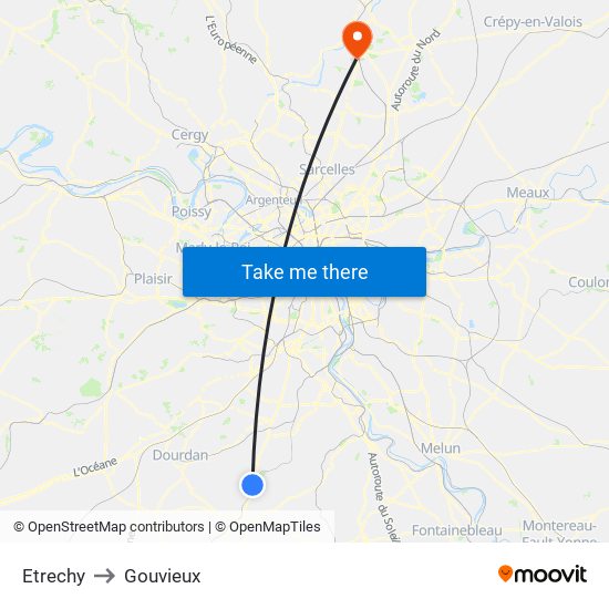 Etrechy to Gouvieux map