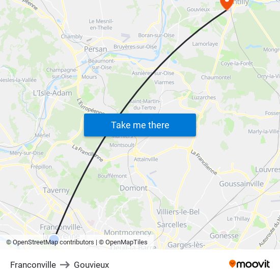 Franconville to Gouvieux map