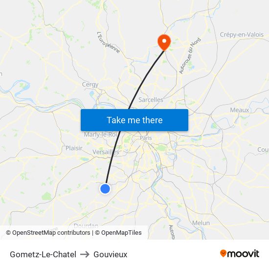 Gometz-Le-Chatel to Gouvieux map