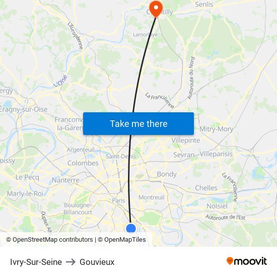 Ivry-Sur-Seine to Gouvieux map
