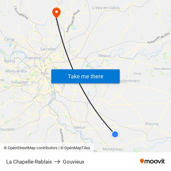 La Chapelle-Rablais to Gouvieux map