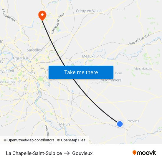 La Chapelle-Saint-Sulpice to Gouvieux map