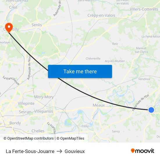 La Ferte-Sous-Jouarre to Gouvieux map