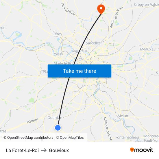 La Foret-Le-Roi to Gouvieux map