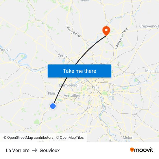 La Verriere to Gouvieux map