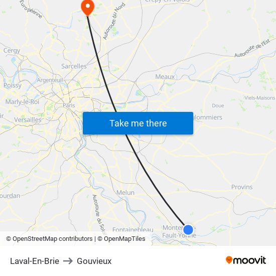 Laval-En-Brie to Gouvieux map