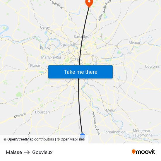 Maisse to Gouvieux map