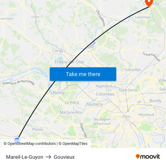 Mareil-Le-Guyon to Gouvieux map