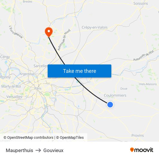 Mauperthuis to Gouvieux map
