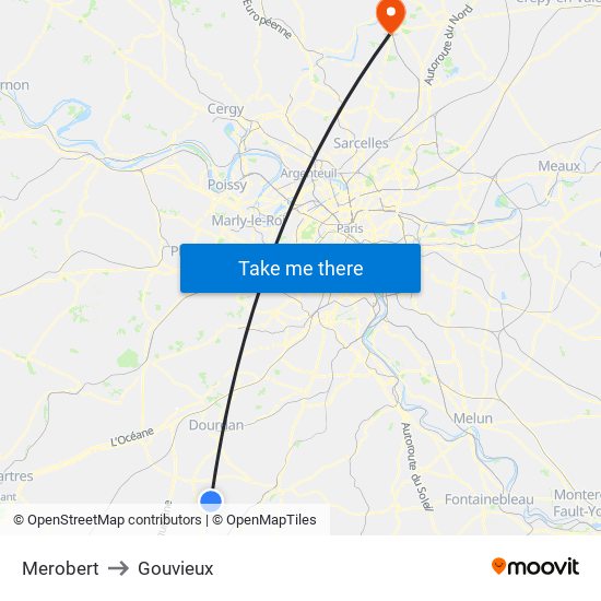 Merobert to Gouvieux map