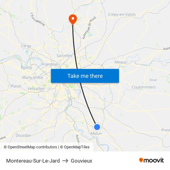 Montereau-Sur-Le-Jard to Gouvieux map