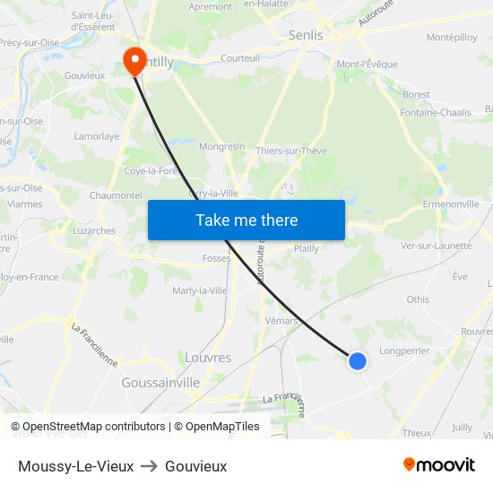 Moussy-Le-Vieux to Gouvieux map