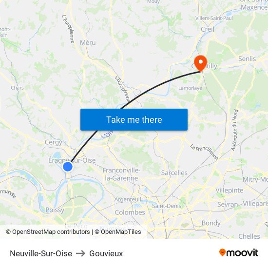 Neuville-Sur-Oise to Gouvieux map