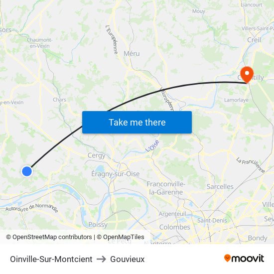 Oinville-Sur-Montcient to Gouvieux map