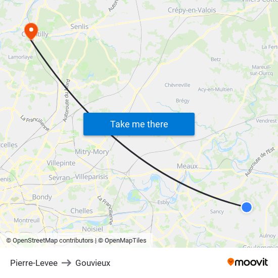 Pierre-Levee to Gouvieux map
