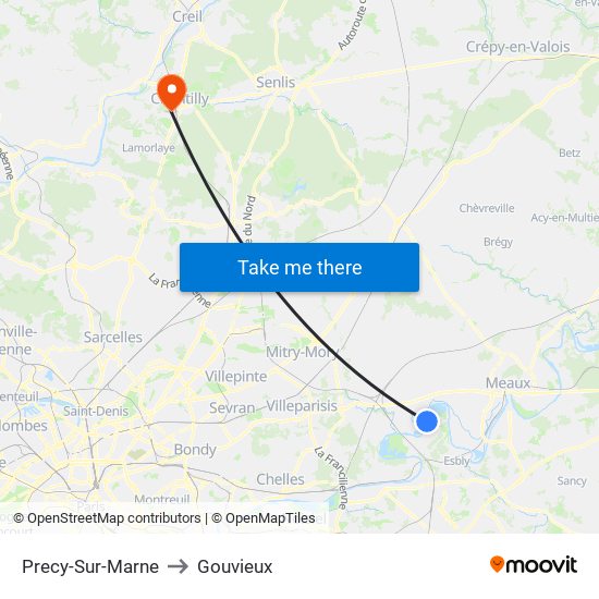 Precy-Sur-Marne to Gouvieux map