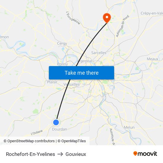 Rochefort-En-Yvelines to Gouvieux map
