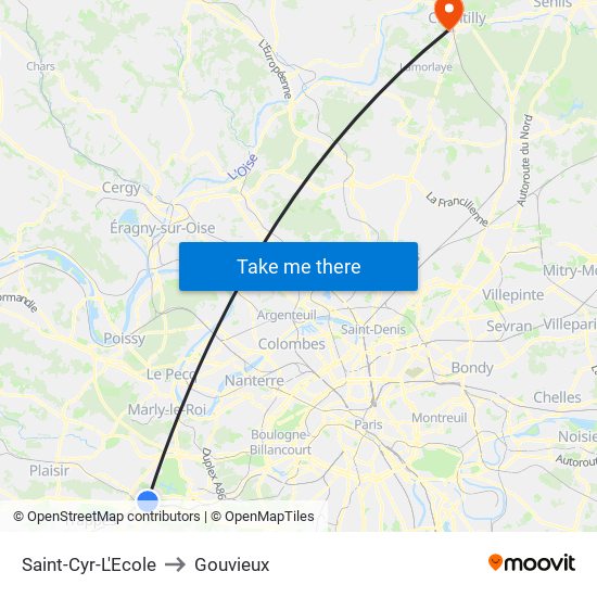 Saint-Cyr-L'Ecole to Gouvieux map