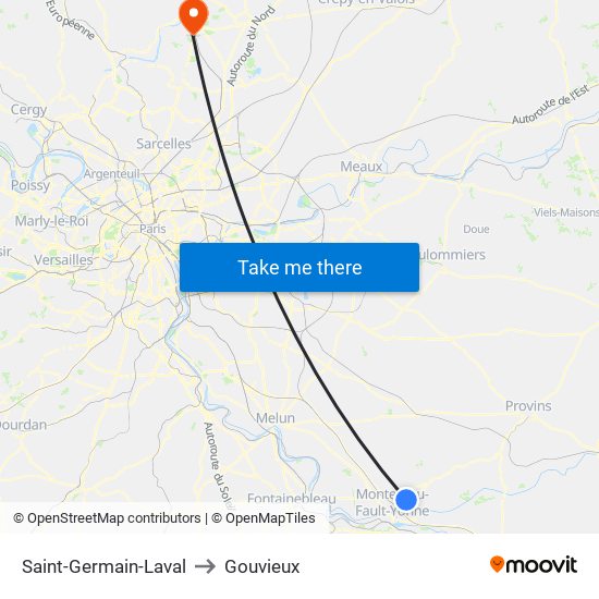 Saint-Germain-Laval to Gouvieux map