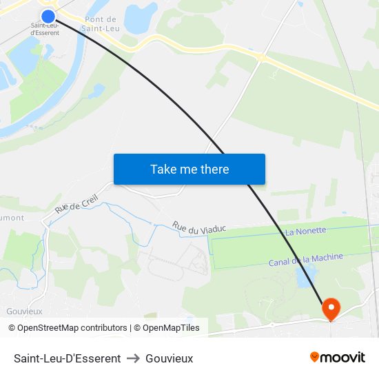 Saint-Leu-D'Esserent to Gouvieux map