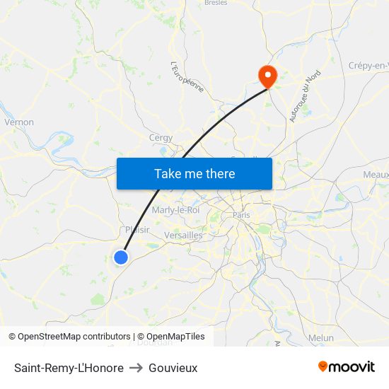 Saint-Remy-L'Honore to Gouvieux map