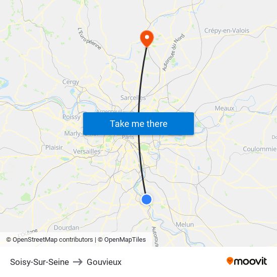 Soisy-Sur-Seine to Gouvieux map