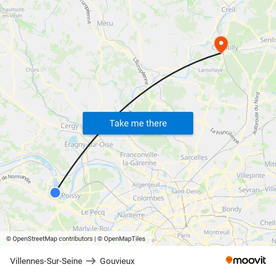 Villennes-Sur-Seine to Gouvieux map