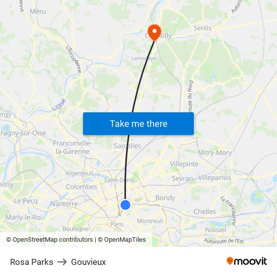 Rosa Parks to Gouvieux map