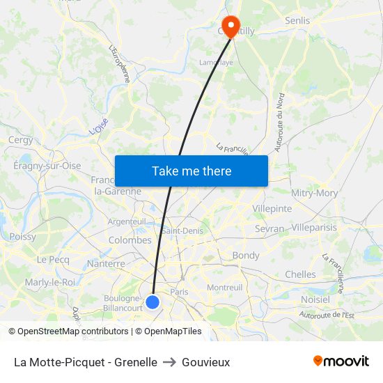 La Motte-Picquet - Grenelle to Gouvieux map