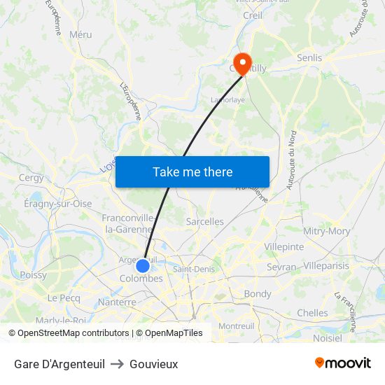 Gare D'Argenteuil to Gouvieux map