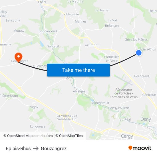 Epiais-Rhus to Gouzangrez map