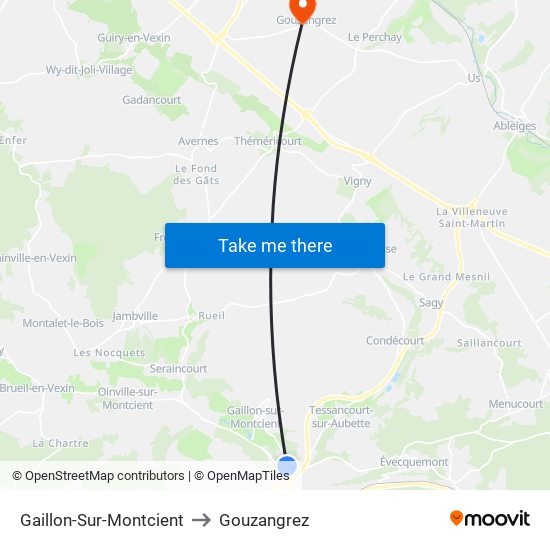 Gaillon-Sur-Montcient to Gouzangrez map