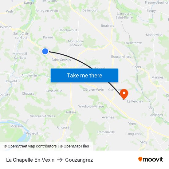La Chapelle-En-Vexin to Gouzangrez map