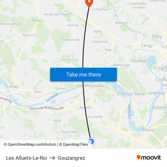 Les Alluets-Le-Roi to Gouzangrez map