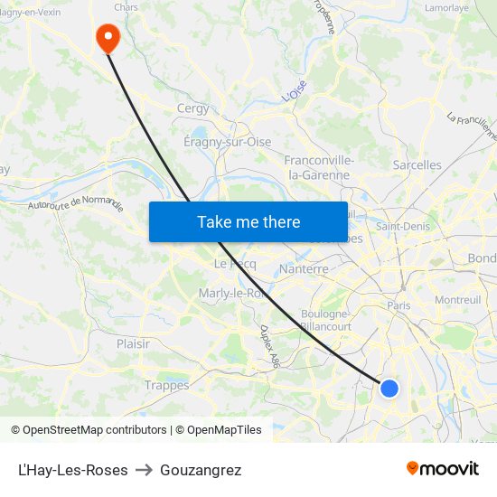 L'Hay-Les-Roses to Gouzangrez map