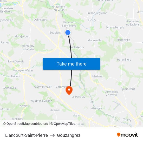 Liancourt-Saint-Pierre to Gouzangrez map