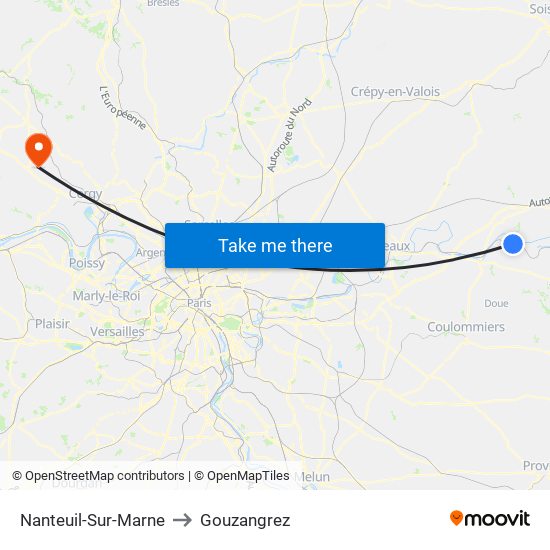 Nanteuil-Sur-Marne to Gouzangrez map