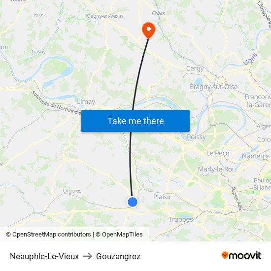 Neauphle-Le-Vieux to Gouzangrez map
