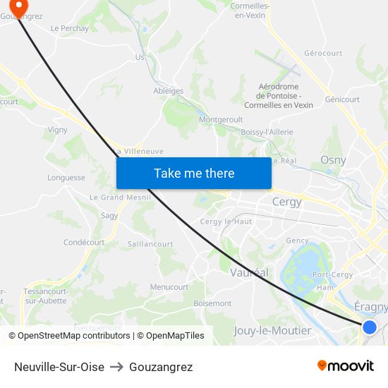 Neuville-Sur-Oise to Gouzangrez map